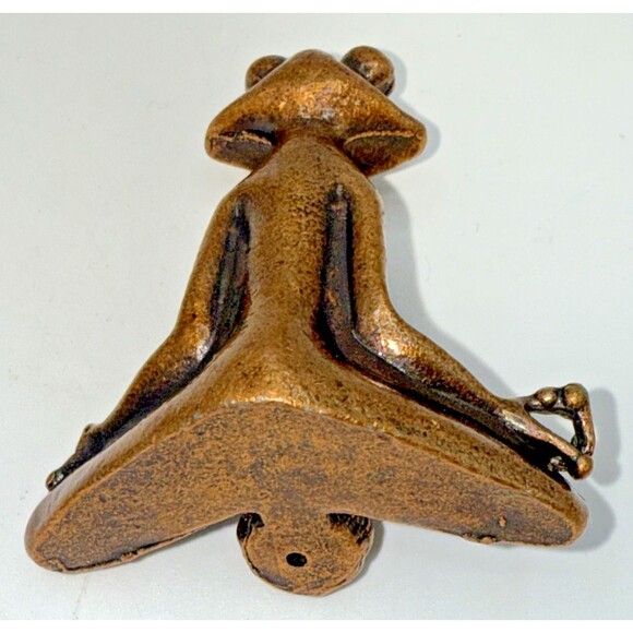 Mini Zen Frog Meditation Incense Burner Brass Tone Namaste Figurine Miniature 2” - Picture 11 of 14